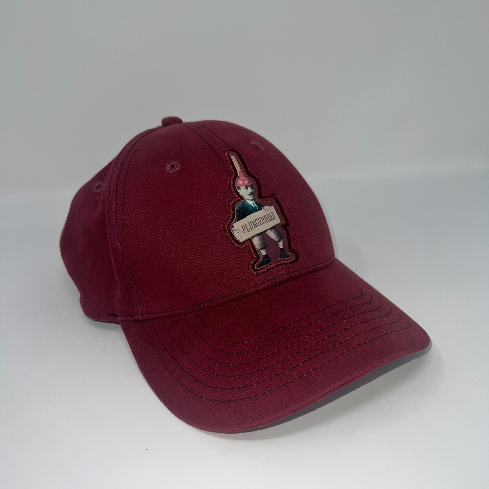 Plungerhead Red Baseball Cap Funny Graphic Embroidered Adjustable One Size